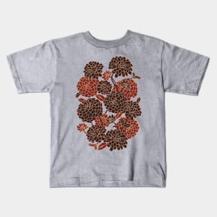 Zinnia Flower Pattern Kids T-Shirt